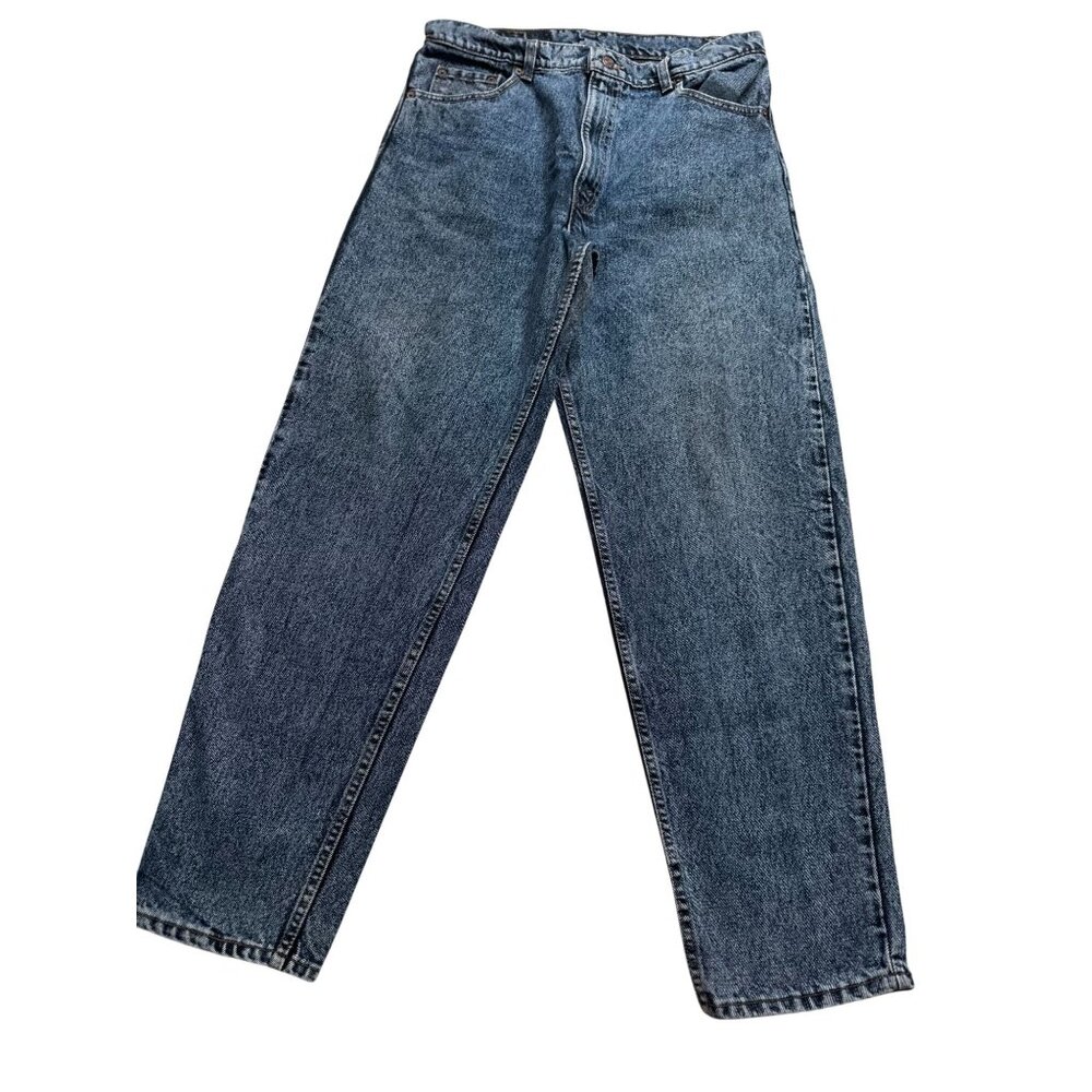 Levis 550 Mens Dark Wash Loose Fit Straight Size 36/32 Y2K Dad Jeans Work Pants - Picture 2 of 15